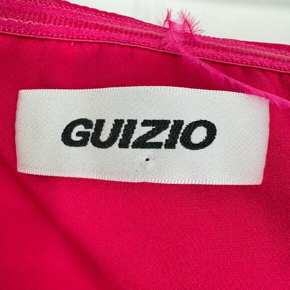 Guizio Feather Trim Embellished Cut-Out Mini Dress Magenta‎ Pink Size Small - Picture 9 of 12